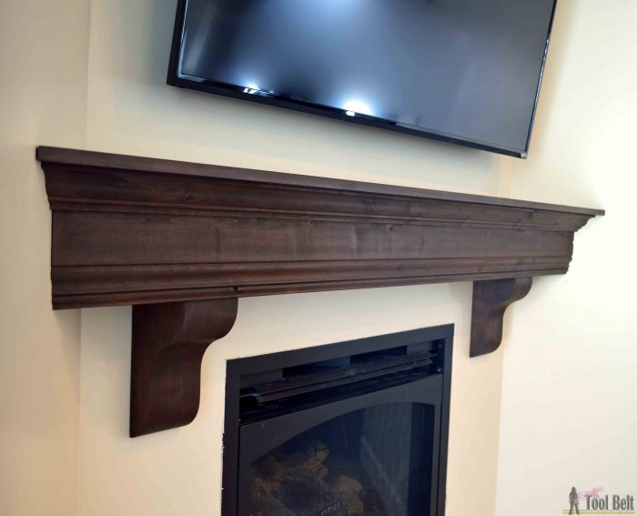 Diy fireplace mantel shelf