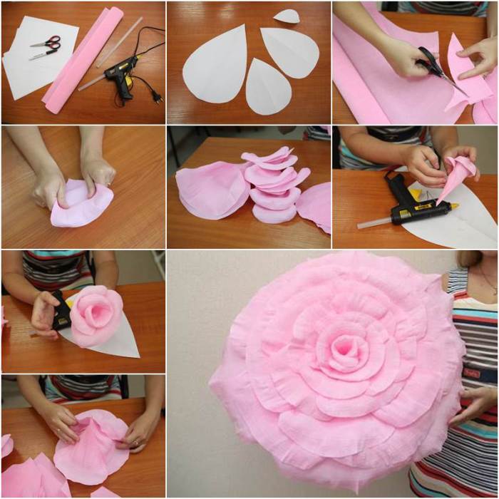 Crepe paper flowers diy