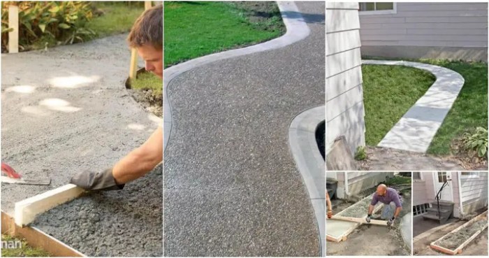 Diy concrete walkway