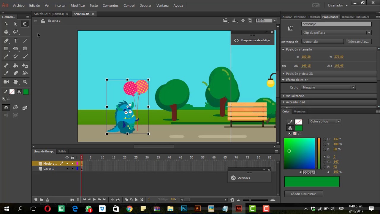 Animate adobe cc animation step course